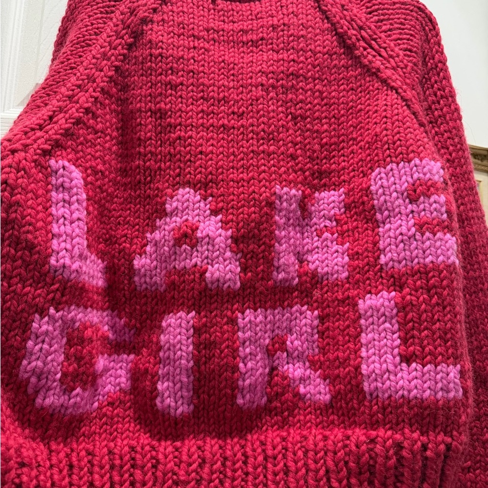 NWT New with Tags GOGO Sweaters Lake Girl Red Pink Wool Cardigan - Picture 5 of 5